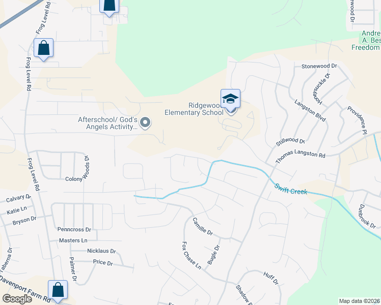 map of restaurants, bars, coffee shops, grocery stores, and more near 3205 Camille Drive in Winterville