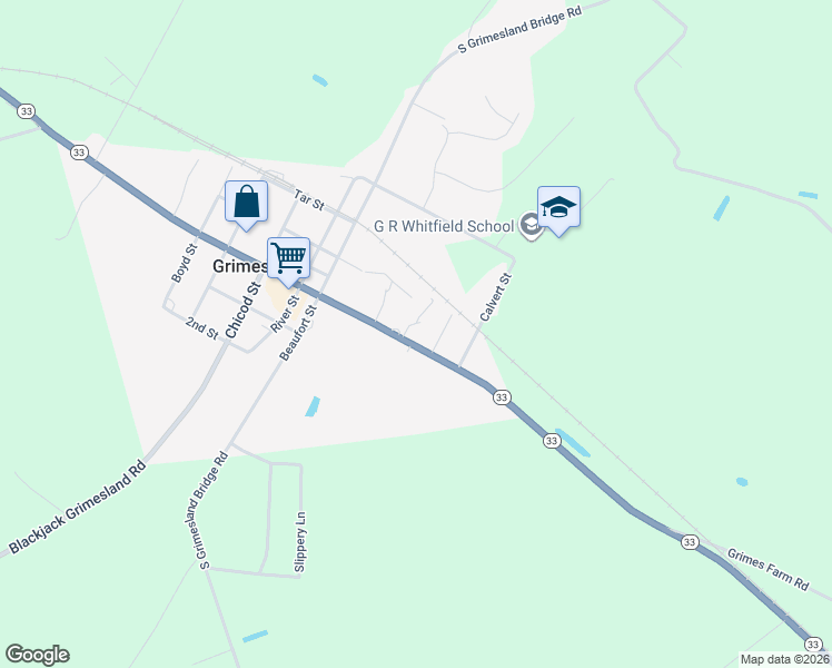 map of restaurants, bars, coffee shops, grocery stores, and more near 451 Porter St in Grimesland