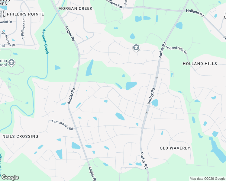 map of restaurants, bars, coffee shops, grocery stores, and more near 1104 Carolina Gardens Avenue in Fuquay-Varina