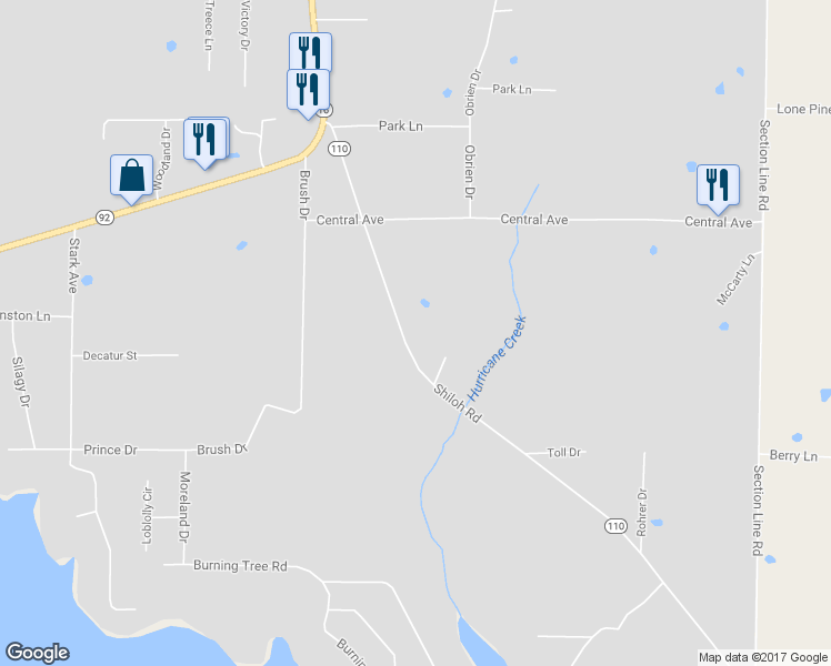 map of restaurants, bars, coffee shops, grocery stores, and more near 279 Shiloh Road in Greers Ferry