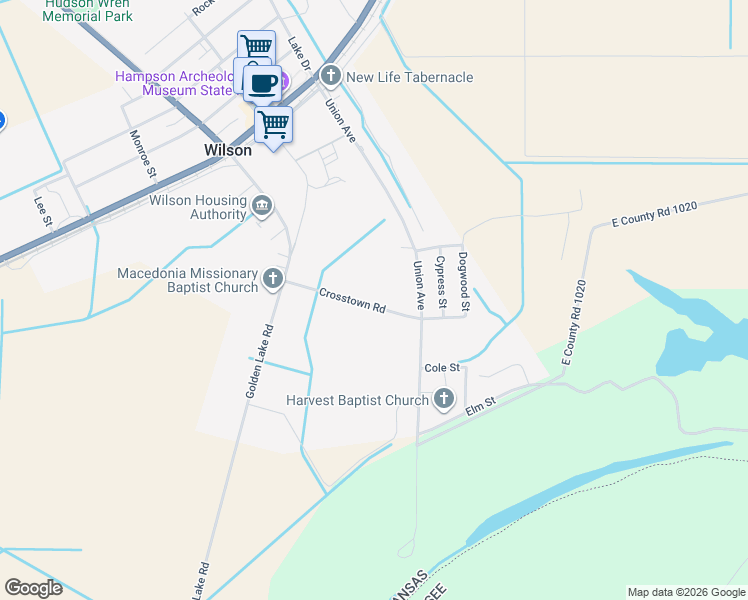 map of restaurants, bars, coffee shops, grocery stores, and more near 8 Crosstown Road in Wilson