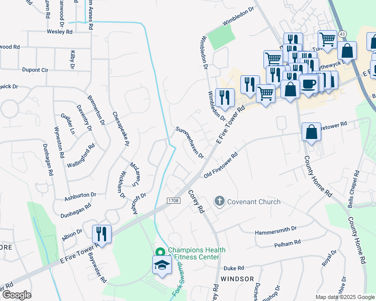 map of restaurants, bars, coffee shops, grocery stores, and more near 2011 Shadowood Court in Greenville