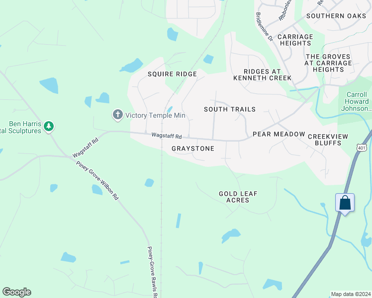 map of restaurants, bars, coffee shops, grocery stores, and more near 1600 Wet Stone Drive in Fuquay Varina