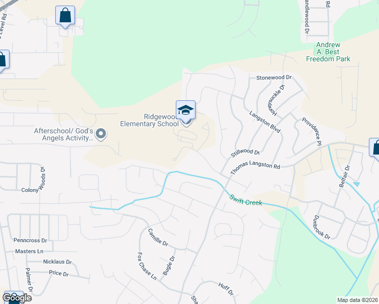 map of restaurants, bars, coffee shops, grocery stores, and more near 3604 South Bend Road in Winterville