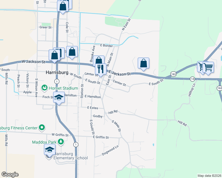 map of restaurants, bars, coffee shops, grocery stores, and more near 501 East South Street in Harrisburg