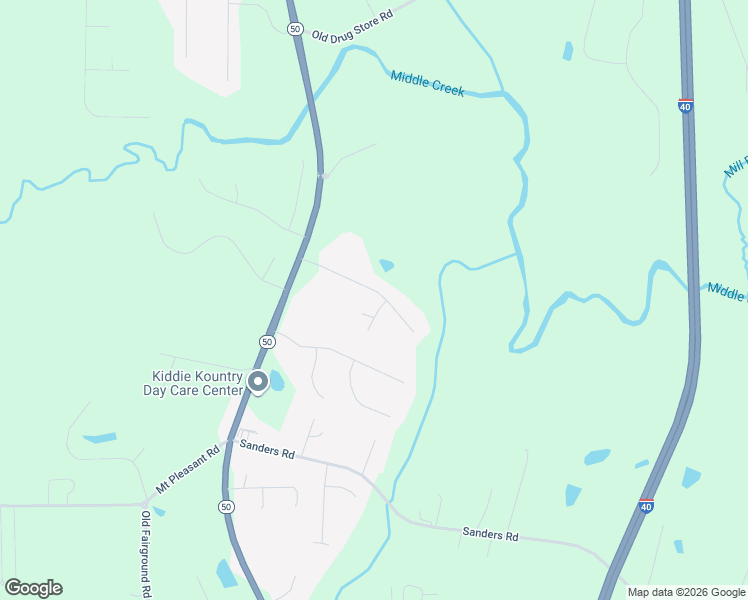map of restaurants, bars, coffee shops, grocery stores, and more near 112 Oak Ridge Drive in Johnston County