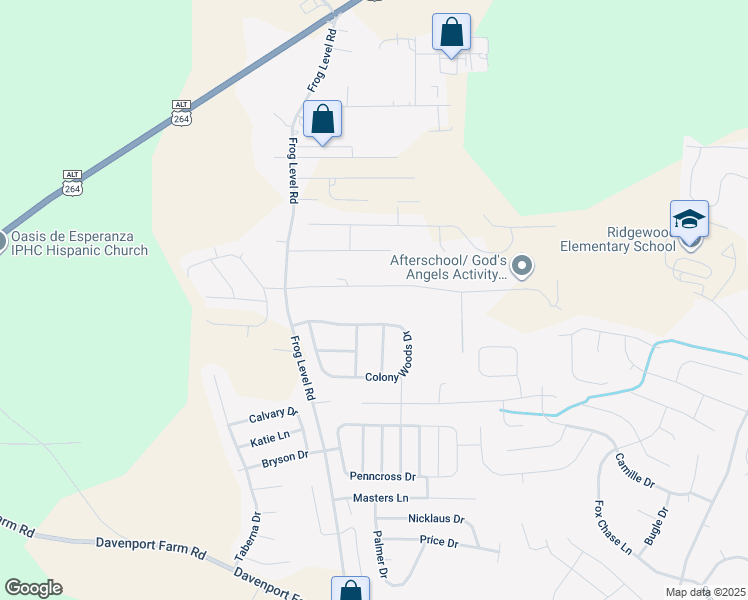 map of restaurants, bars, coffee shops, grocery stores, and more near 863 Darrell Dr in Greenville
