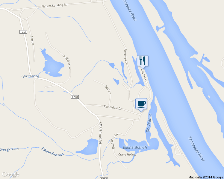 map of restaurants, bars, coffee shops, grocery stores, and more near 128 Rest Lane in Decaturville