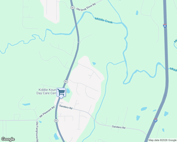 map of restaurants, bars, coffee shops, grocery stores, and more near 112 Oak Ridge Drive in Johnston County
