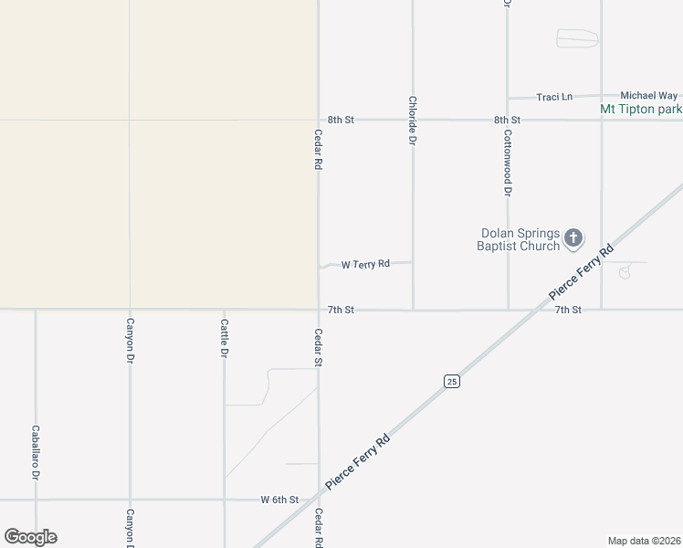 map of restaurants, bars, coffee shops, grocery stores, and more near 15032 Cedar Road in Dolan Springs