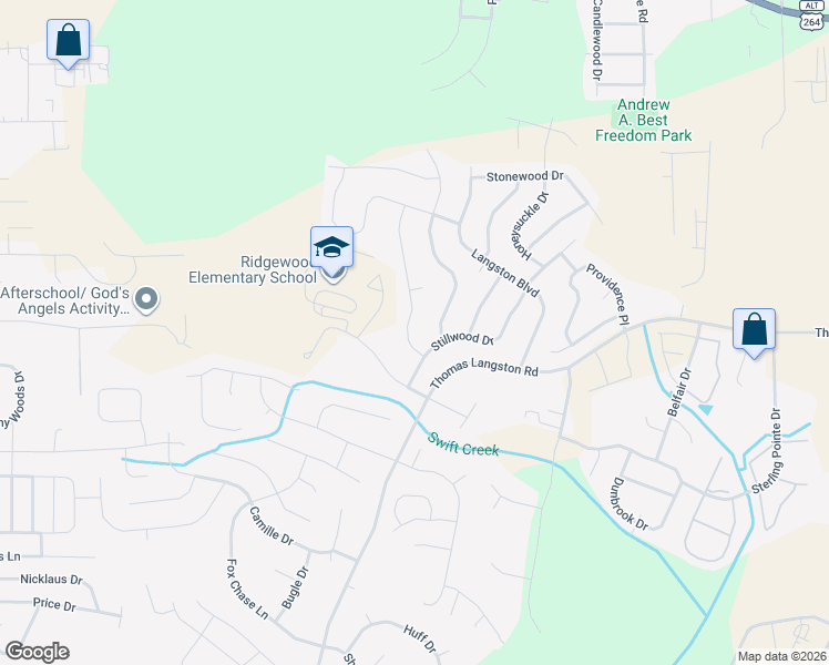 map of restaurants, bars, coffee shops, grocery stores, and more near 3621 Flora Drive in Winterville