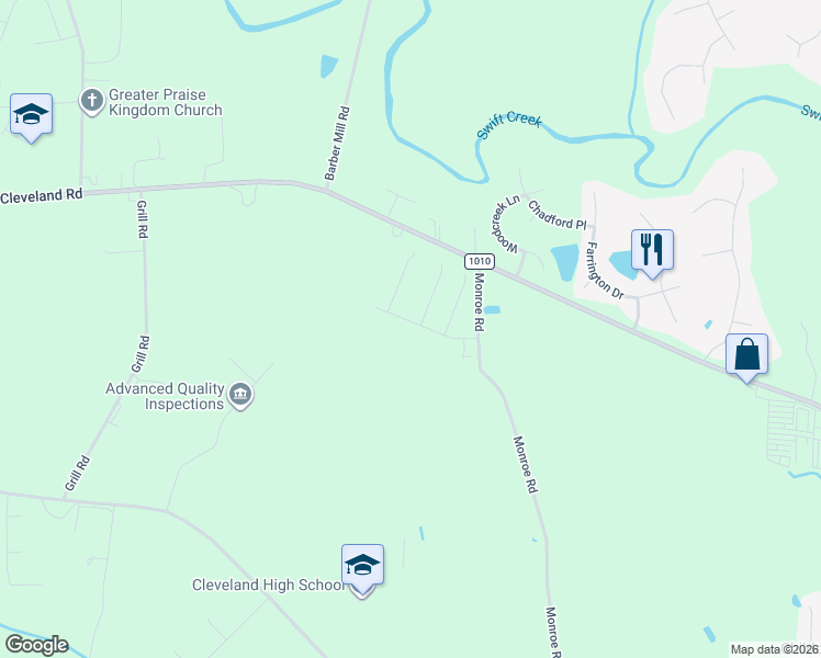 map of restaurants, bars, coffee shops, grocery stores, and more near 157 Ramsgate Dr in Clayton