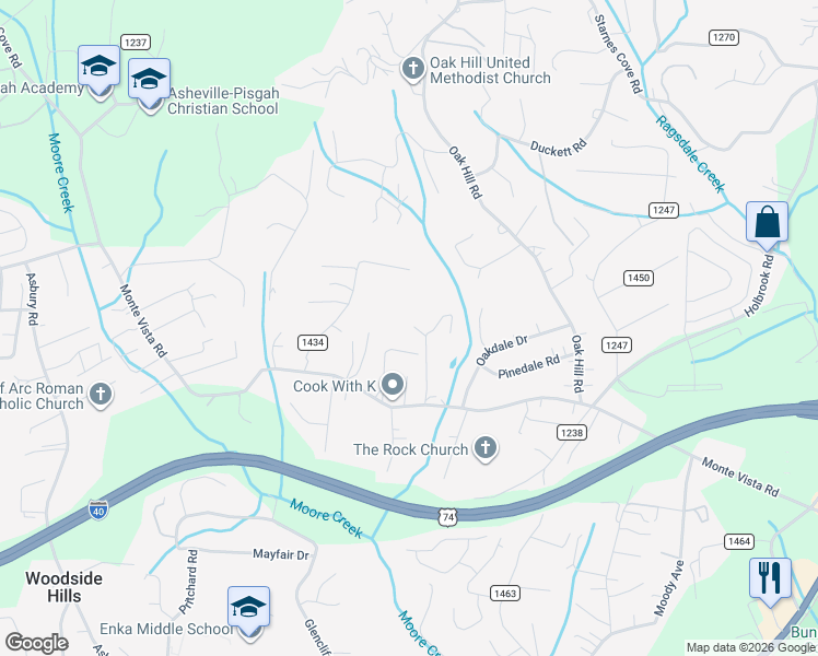 map of restaurants, bars, coffee shops, grocery stores, and more near 35 Byrd Road in Candler