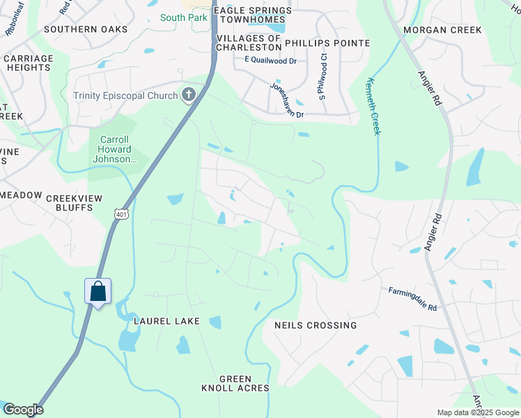 map of restaurants, bars, coffee shops, grocery stores, and more near 1332 London Meadow Way in Fuquay-Varina