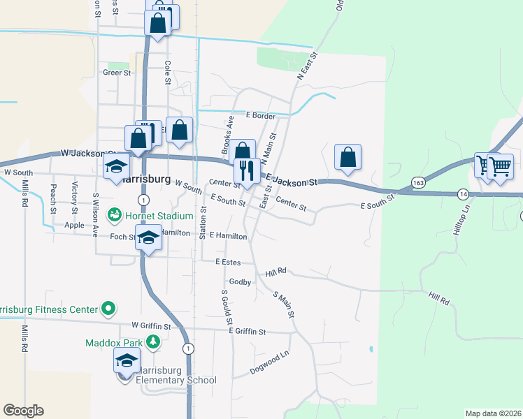 map of restaurants, bars, coffee shops, grocery stores, and more near 501 East South Street in Harrisburg