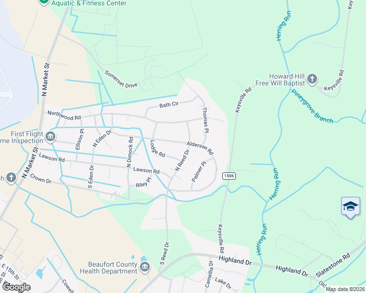 map of restaurants, bars, coffee shops, grocery stores, and more near 200-212 N Reed Dr in Washington