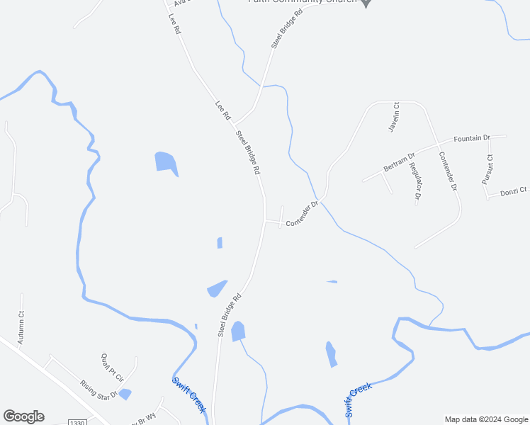 map of restaurants, bars, coffee shops, grocery stores, and more near 1394 Steel Bridge Road in Clayton