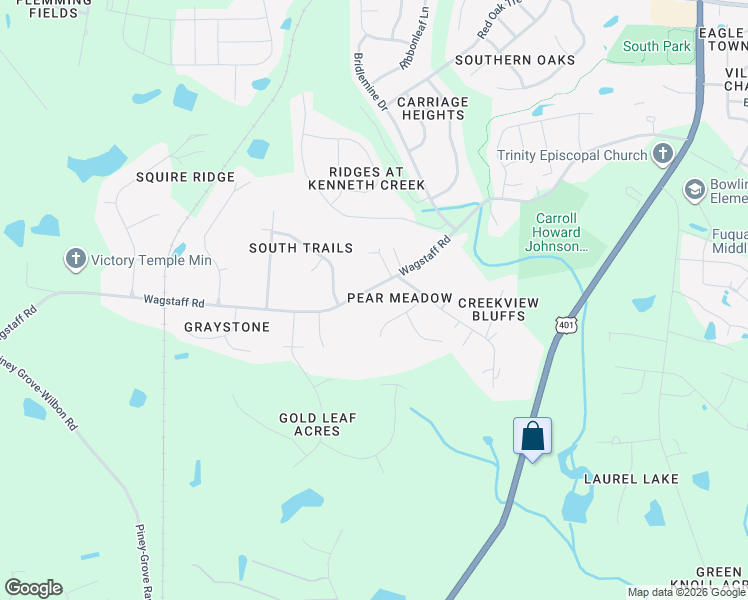 map of restaurants, bars, coffee shops, grocery stores, and more near 508 Wagstaff Road in Fuquay-Varina