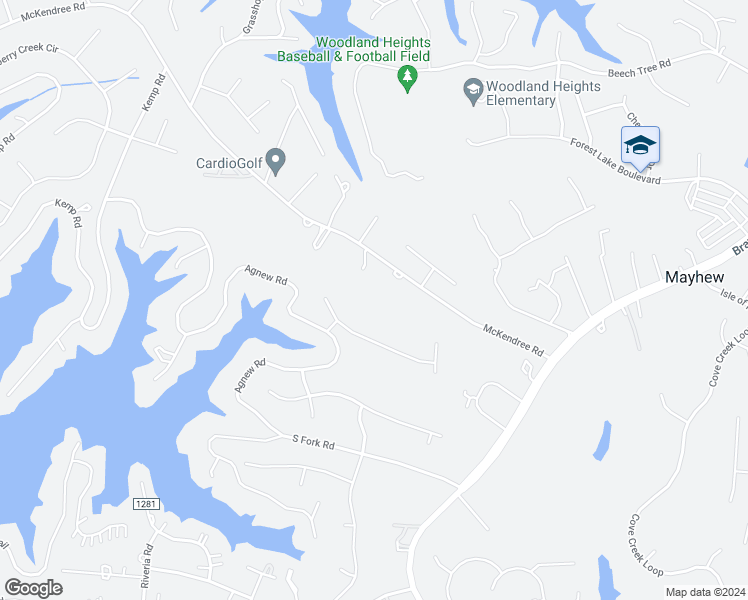 map of restaurants, bars, coffee shops, grocery stores, and more near 209 McKendree Road in Mooresville