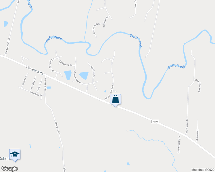 map of restaurants, bars, coffee shops, grocery stores, and more near 91 Scarlet Oak Run in Clayton