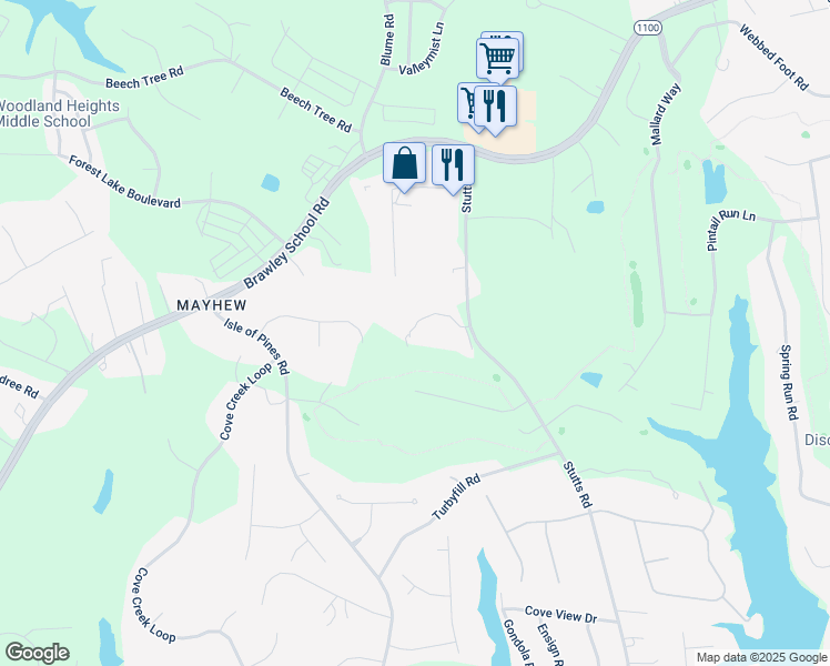 map of restaurants, bars, coffee shops, grocery stores, and more near 212 Mallard Head Place in Mooresville