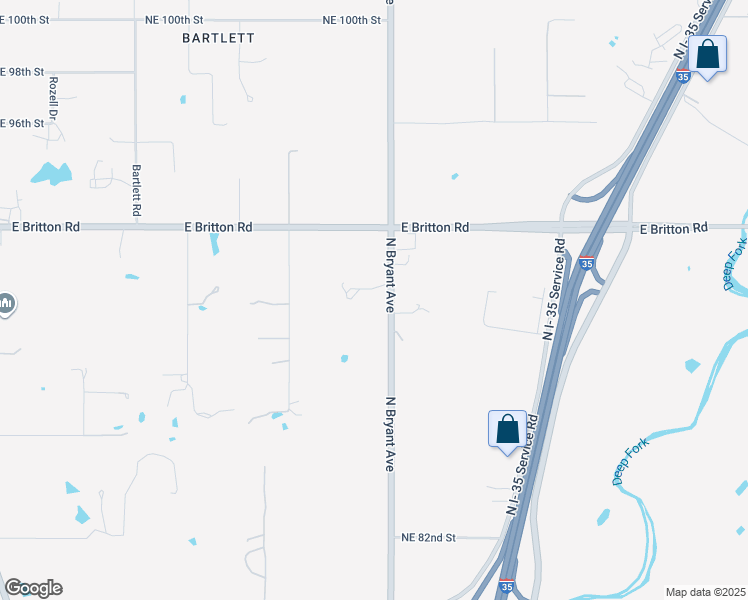 map of restaurants, bars, coffee shops, grocery stores, and more near 9113 North Bryant Avenue in Oklahoma City