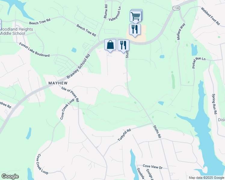 map of restaurants, bars, coffee shops, grocery stores, and more near 212 Mallard Head Place in Mooresville