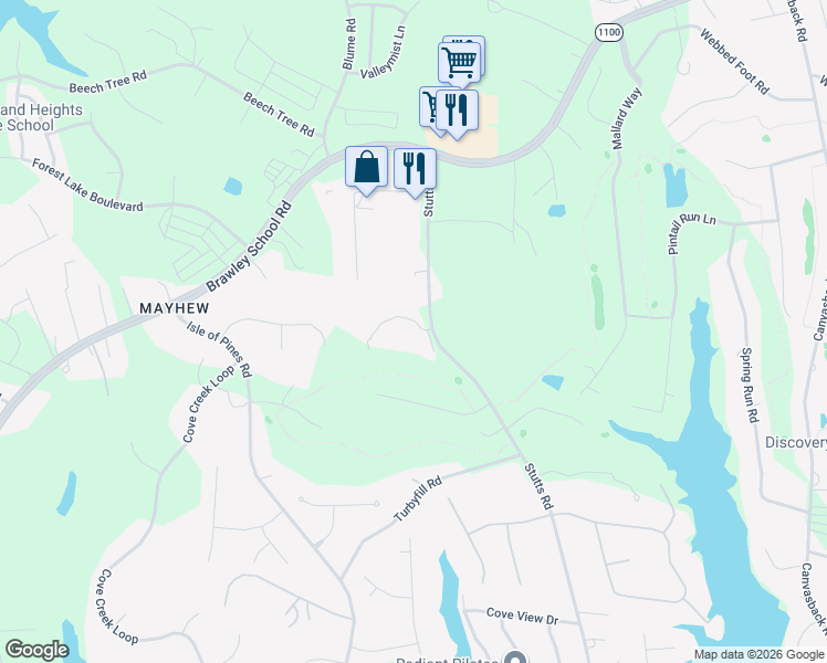 map of restaurants, bars, coffee shops, grocery stores, and more near 312 Mallard Place in Mooresville