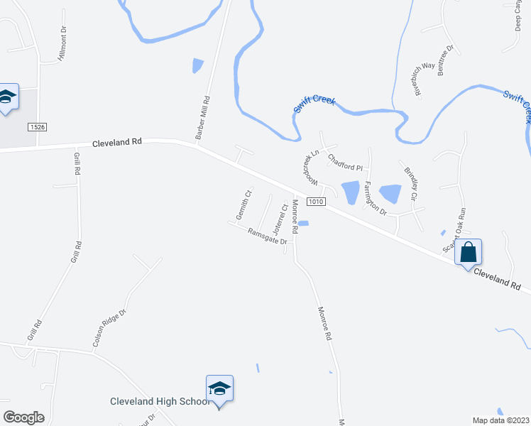 map of restaurants, bars, coffee shops, grocery stores, and more near Jonalker Ct in Johnston County