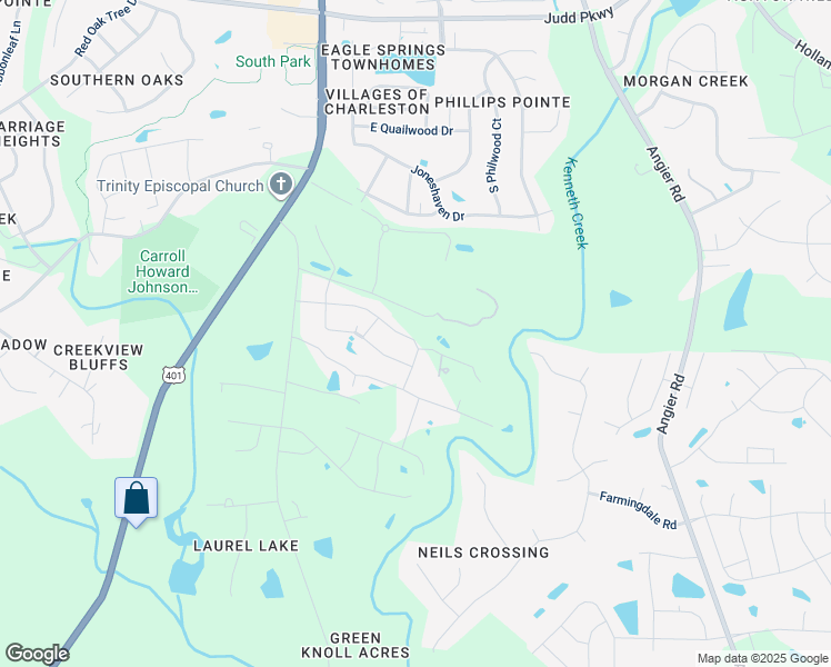 map of restaurants, bars, coffee shops, grocery stores, and more near 327 Theys Mill Way in Fuquay-Varina
