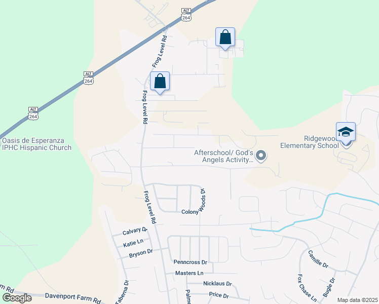 map of restaurants, bars, coffee shops, grocery stores, and more near 813 Mill Creek Drive in Greenville