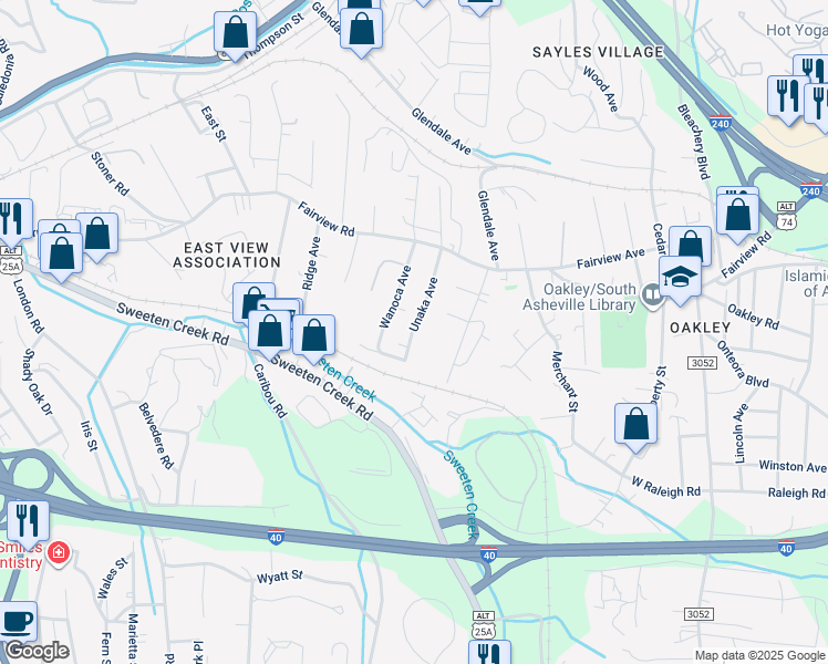 map of restaurants, bars, coffee shops, grocery stores, and more near 78 Unaka Avenue in Asheville
