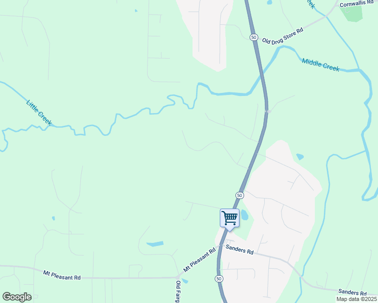 map of restaurants, bars, coffee shops, grocery stores, and more near 357 Reese Drive in Johnston County