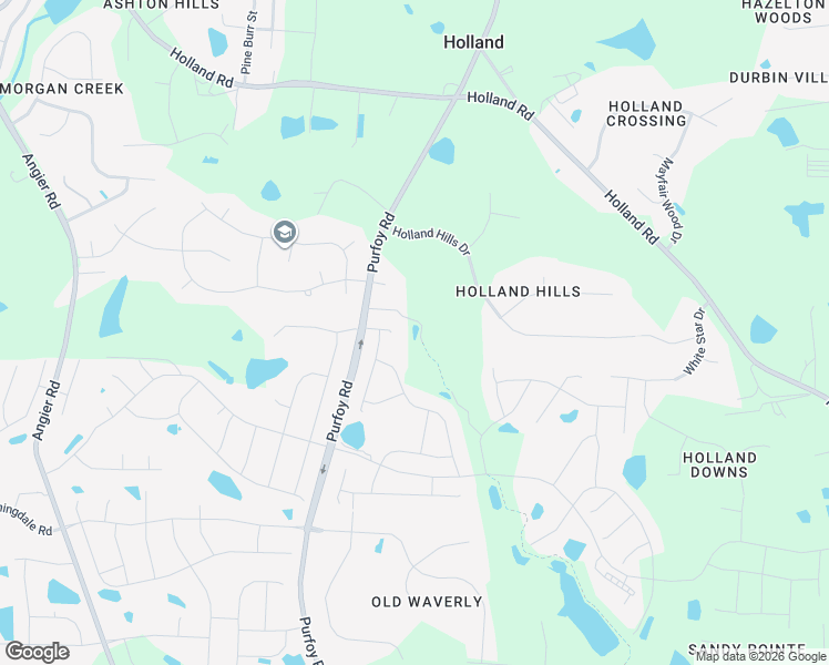 map of restaurants, bars, coffee shops, grocery stores, and more near 8525 Purfoy Road in Fuquay Varina