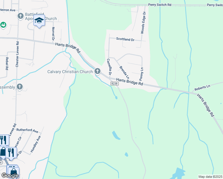 map of restaurants, bars, coffee shops, grocery stores, and more near 10 Old Pinson Road in Jackson
