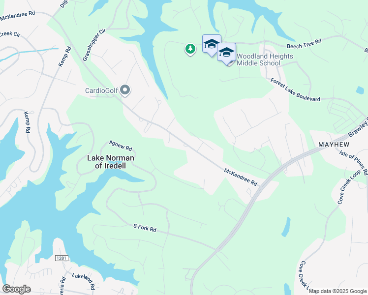 map of restaurants, bars, coffee shops, grocery stores, and more near 209 McKendree Road in Mooresville