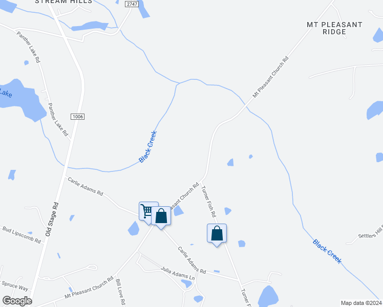 map of restaurants, bars, coffee shops, grocery stores, and more near 125 Airlie Place Lane in Angier