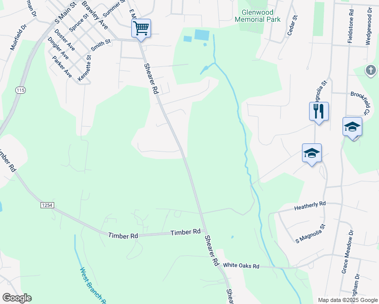 map of restaurants, bars, coffee shops, grocery stores, and more near 805 Shearers Road in Mooresville