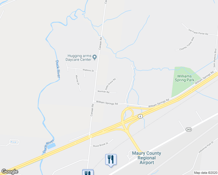 map of restaurants, bars, coffee shops, grocery stores, and more near 409 Norman Road in Columbia