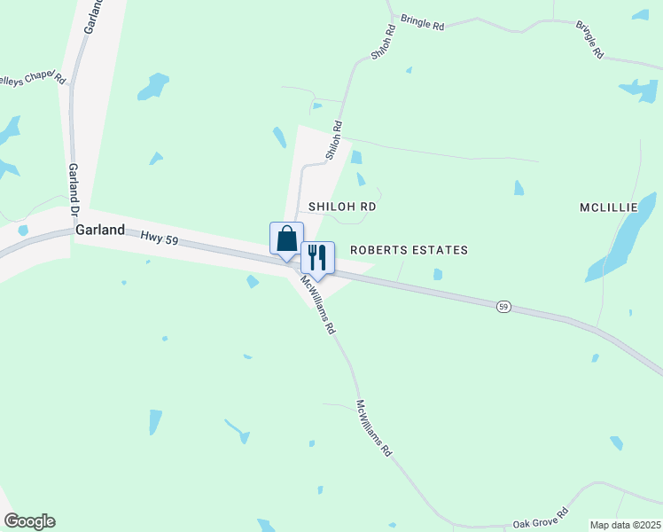 map of restaurants, bars, coffee shops, grocery stores, and more near 5666 Tennessee 59 in Covington