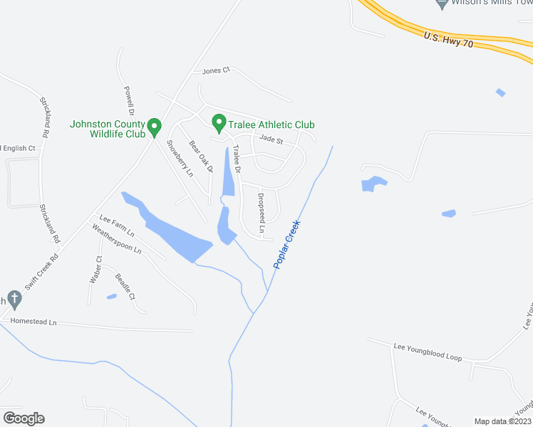 map of restaurants, bars, coffee shops, grocery stores, and more near 70 Dropseed Lane in Smithfield