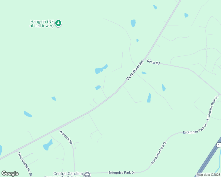 map of restaurants, bars, coffee shops, grocery stores, and more near 1553 Deep River Road in Sanford