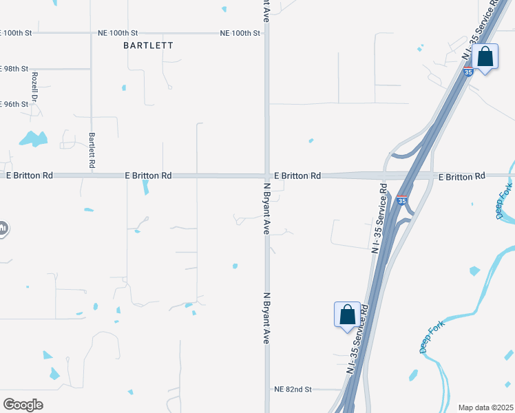 map of restaurants, bars, coffee shops, grocery stores, and more near 9113 North Bryant Avenue in Oklahoma City