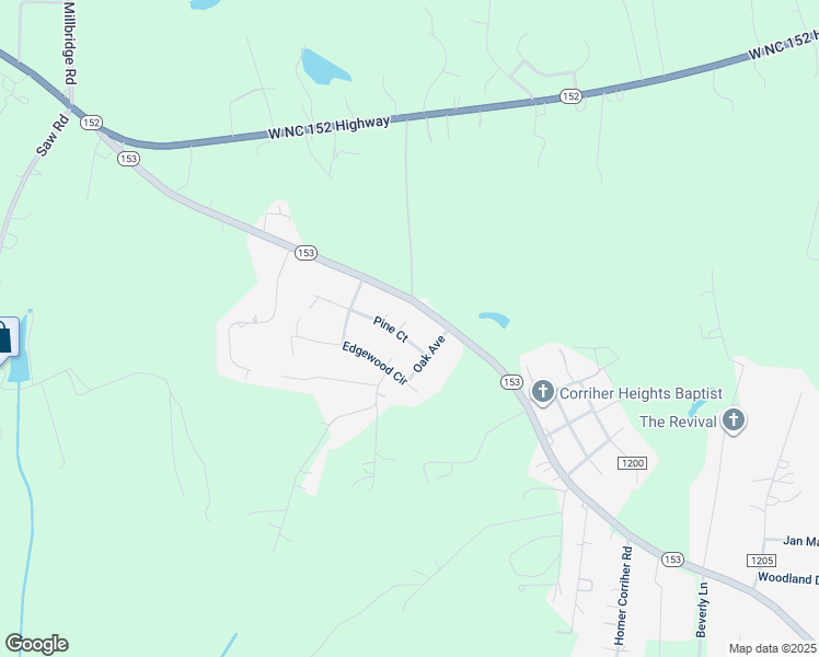map of restaurants, bars, coffee shops, grocery stores, and more near 105 Pine Court in China Grove