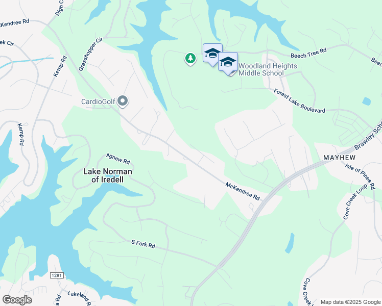 map of restaurants, bars, coffee shops, grocery stores, and more near 120 Ridgebrook Drive in Mooresville