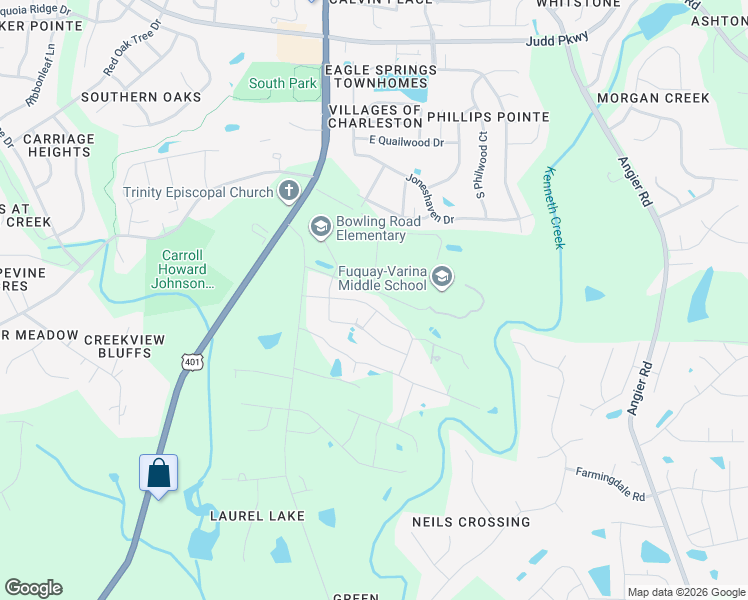 map of restaurants, bars, coffee shops, grocery stores, and more near 229 Theys Mill Way in Fuquay-Varina
