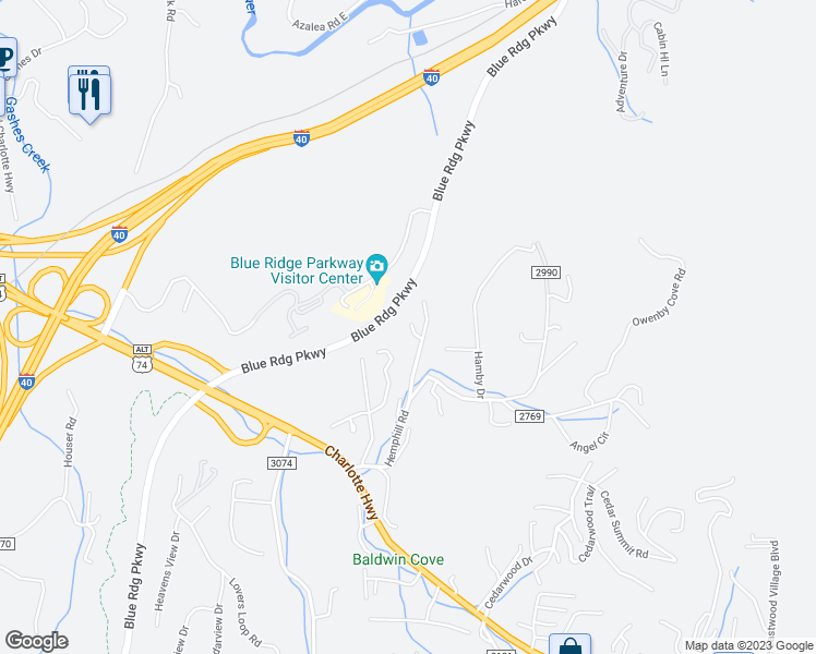 map of restaurants, bars, coffee shops, grocery stores, and more near 134 Hemphill Road in Asheville