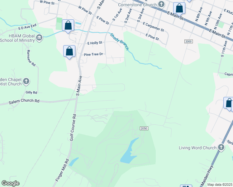 map of restaurants, bars, coffee shops, grocery stores, and more near 228-304 Old Tavern Ln in Maiden