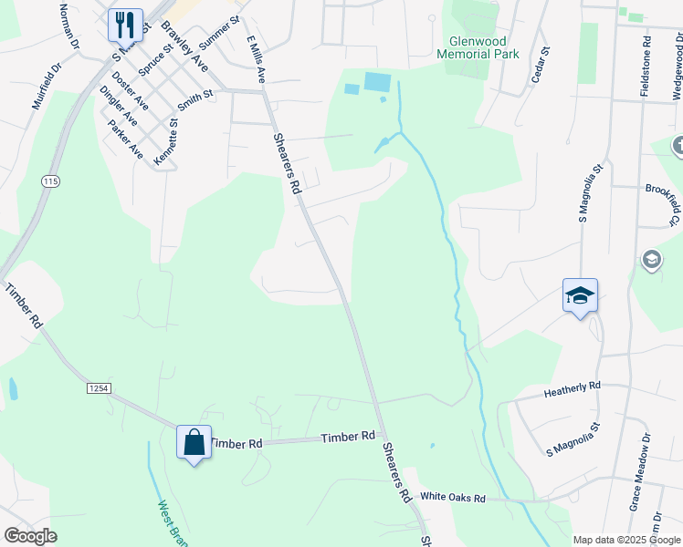 map of restaurants, bars, coffee shops, grocery stores, and more near 724 Shearers Road in Mooresville