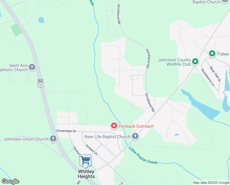 map of restaurants, bars, coffee shops, grocery stores, and more near 240 Buckingham Court in Smithfield